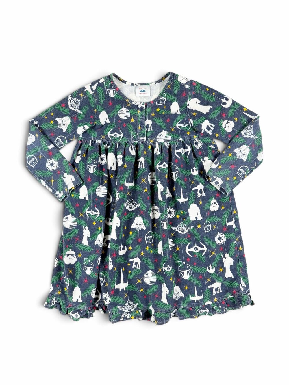 Hanna Andersson Star Wars Christmas Holiday Sleep Gown Pajamas Navy 6-7